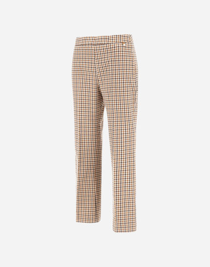 TROUSERS IN HOUNDSTOOTH WOOL AND COTTON Camel/Cream 6 TROUSERS IN HOUNDSTOOTH WOOL AND COTTON Camel/Cream