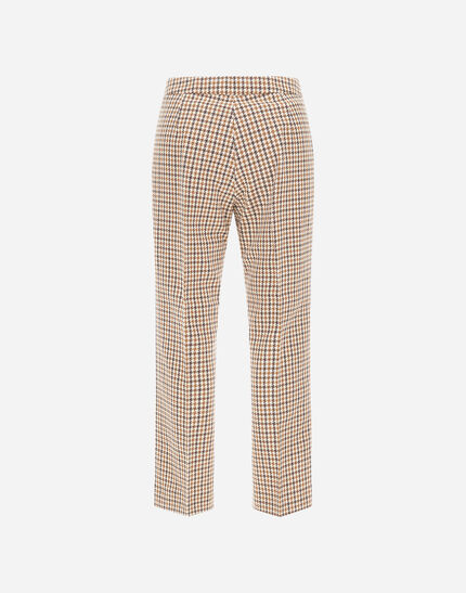 TROUSERS IN HOUNDSTOOTH WOOL AND COTTON Camel/Cream 7 TROUSERS IN HOUNDSTOOTH WOOL AND COTTON Camel/Cream