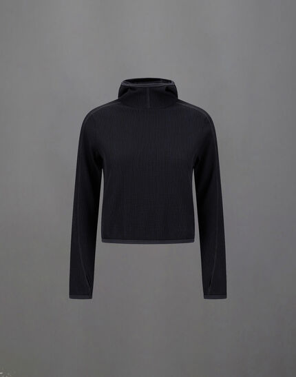 LAMINAR SWEATSHIRT IN WAFFLE JERSEY Black 1 LAMINAR SWEATSHIRT IN WAFFLE JERSEY Black