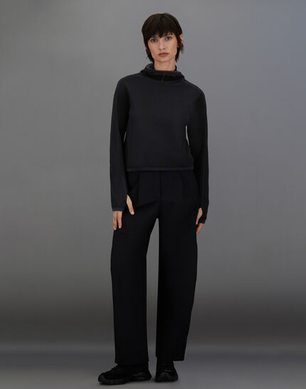 LAMINAR SWEATSHIRT IN WAFFLE JERSEY Black 2 LAMINAR SWEATSHIRT IN WAFFLE JERSEY Black