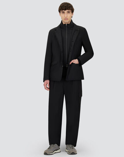 BLAZER WITH BIB IN 2-LAYER WINDSTOPPER Black
