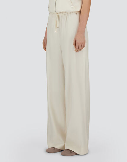 RESORT TROUSERS IN CASHMERE SILK Ivory