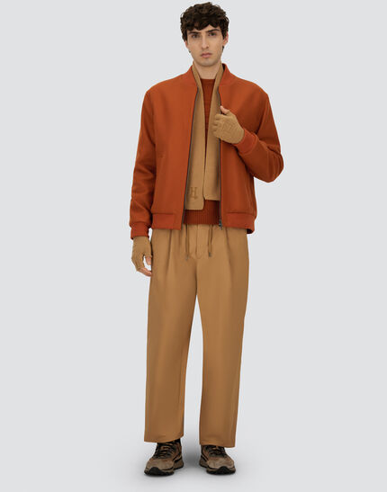 BOMBER JACKET IN EASY WOOL Orange