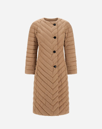 COAT IN SATIN Camel