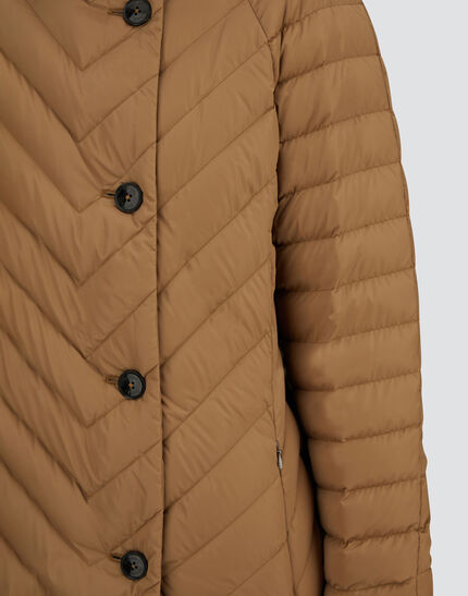 COAT IN SATIN Camel