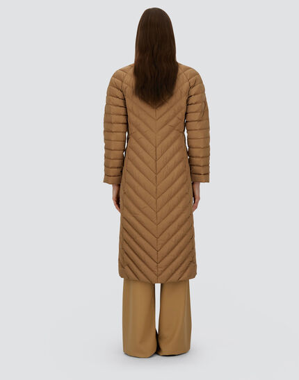 COAT IN SATIN Camel
