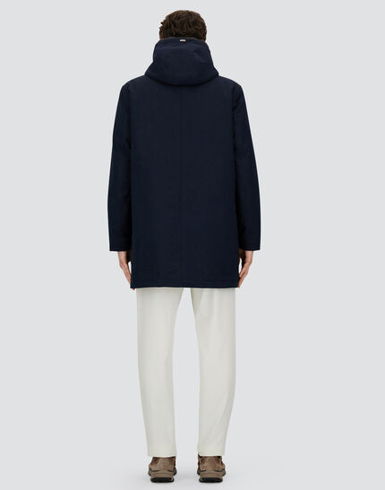 LONG PARKA IN KEYSTONE AND LIGHT FAUX FUR Navy Blue 5 LONG PARKA IN KEYSTONE AND LIGHT FAUX FUR Navy Blue