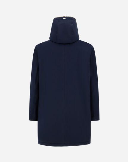 LONG PARKA IN KEYSTONE AND LIGHT FAUX FUR Navy Blue 7 LONG PARKA IN KEYSTONE AND LIGHT FAUX FUR Navy Blue