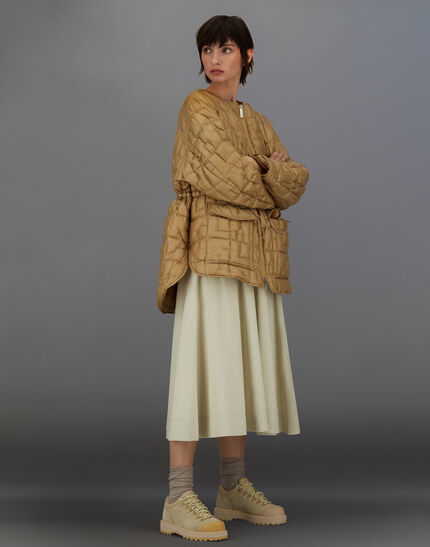LAMINAR CREW-NECK JACKET IN QUILTED RIPSTOP Camel