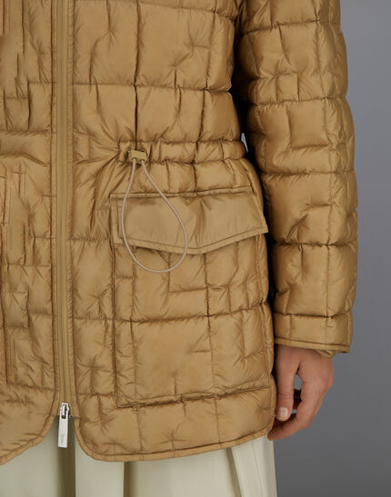 LAMINAR CREW-NECK JACKET IN QUILTED RIPSTOP Camel