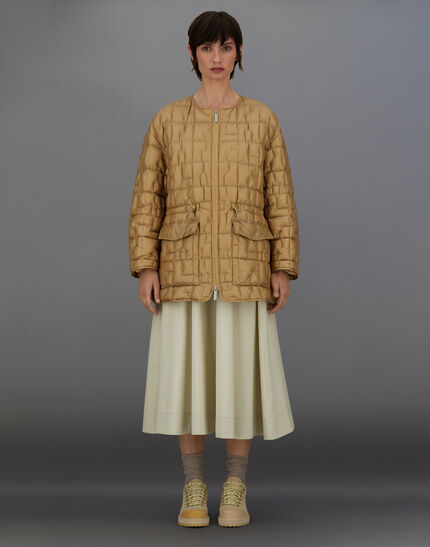 LAMINAR CREW-NECK JACKET IN QUILTED RIPSTOP Camel