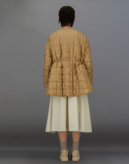 LAMINAR CREW-NECK JACKET IN QUILTED RIPSTOP Camel