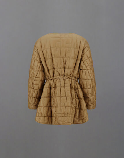 LAMINAR CREW-NECK JACKET IN QUILTED RIPSTOP Camel
