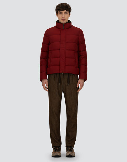 BOMBER JACKET IN ARENDELLE AND FAUX FUR Bordeaux