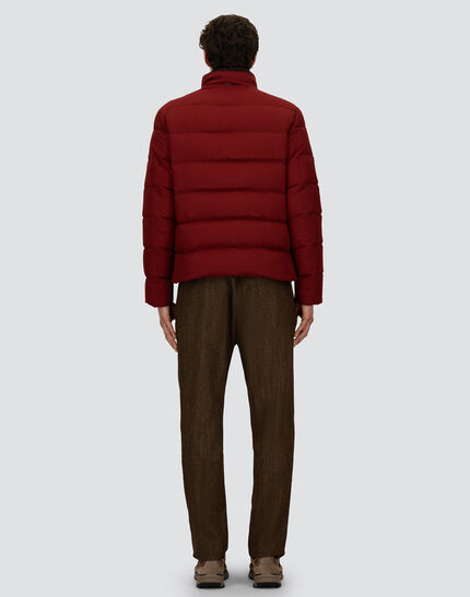 BOMBER JACKET IN ARENDELLE AND FAUX FUR Bordeaux