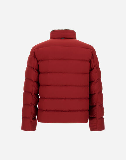 BOMBER JACKET IN ARENDELLE AND FAUX FUR Bordeaux