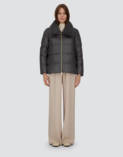 JACKET IN NYLON ULTRALIGHT AND LADY ALTERNATIVE FUR Grey 4 JACKET IN NYLON ULTRALIGHT AND LADY ALTERNATIVE FUR Grey