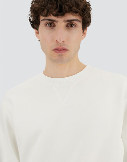 SWEATSHIRT IN SMOOTH DOUBLE JERSEY White