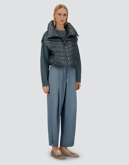 RESORT TROUSERS IN ENVERS SATIN Midnight Teal