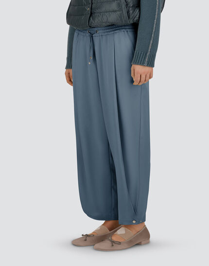 RESORT TROUSERS IN ENVERS SATIN Midnight Teal