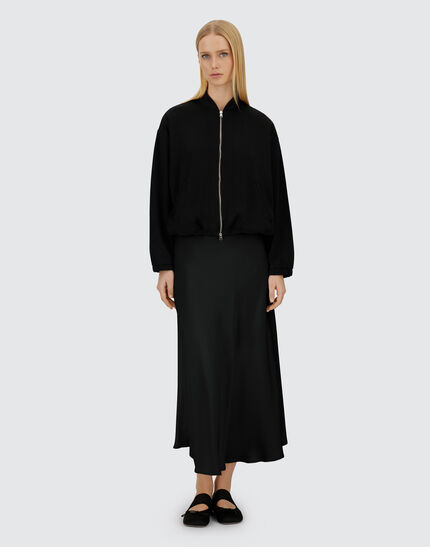 RESORT SKIRT IN ENVERS SATIN Black 2 RESORT SKIRT IN ENVERS SATIN Black