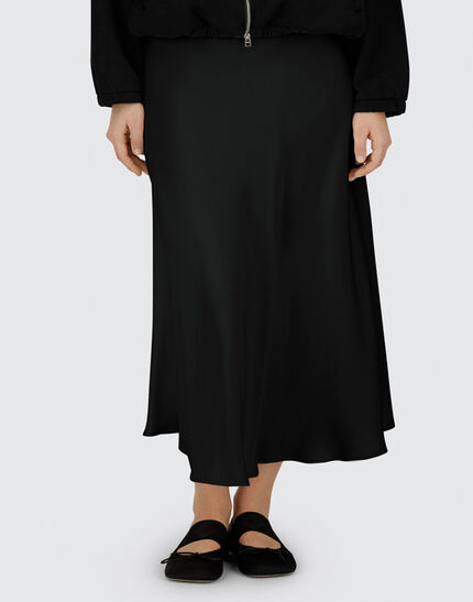 RESORT SKIRT IN ENVERS SATIN Black 3 RESORT SKIRT IN ENVERS SATIN Black