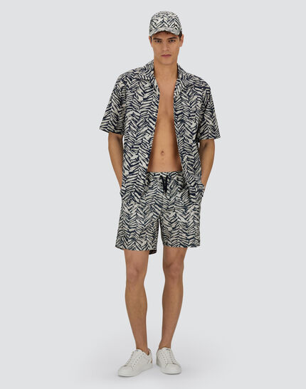 RESORT SWIM SHORTS IN NYLON SEASONAL PRINT Teal/White 1 RESORT SWIM SHORTS IN NYLON SEASONAL PRINT Teal/White