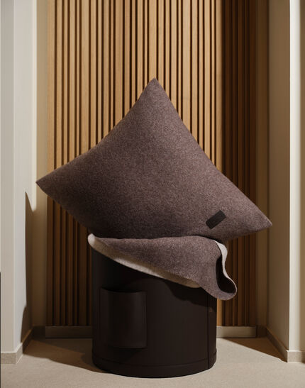 HERNO HABITA WOOL AND CASHMERE CUSHION Coffee