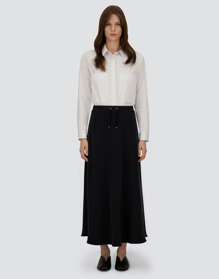 SKIRT IN MATT CREPE SATIN Black 4 SKIRT IN MATT CREPE SATIN Black