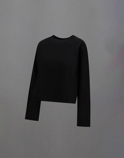 LAMINAR T-SHIRT IN MERCERISED JERSEY Black