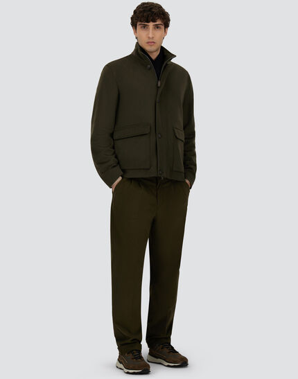 FIELD JACKET IN PURE CASHMERE Olive Green