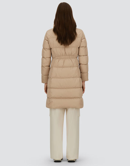 LONG JACKET IN SATIN AND LADY ALTERNATIVE FUR Chantilly