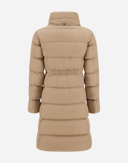 LONG JACKET IN SATIN AND LADY ALTERNATIVE FUR Chantilly