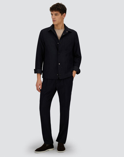 RESORT SHACKET IN CASHMERE SILK Navy Blue