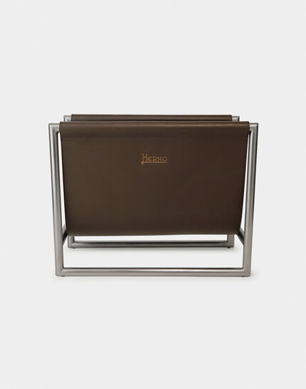 HERNO HABITA LEATHER MAGAZINE HOLDER Coffee