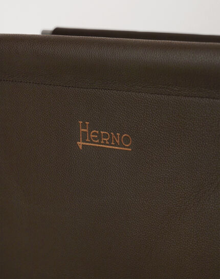 HERNO HABITA LEATHER MAGAZINE HOLDER Coffee