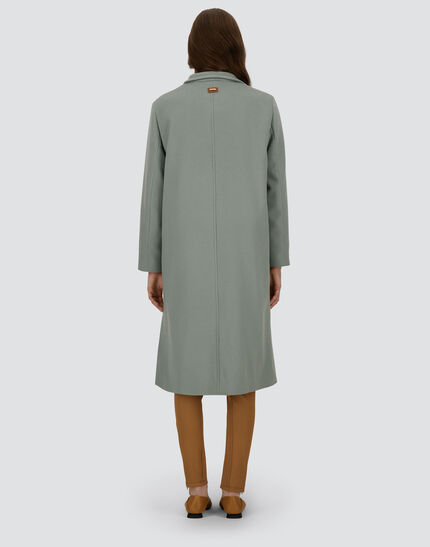 HIGH-NECK COAT IN LUXURY WOOL Sage