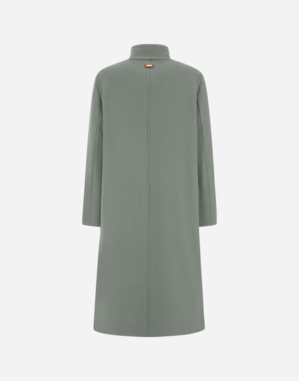 HIGH-NECK COAT IN LUXURY WOOL Sage