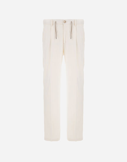 RESORT TROUSERS IN CASHMERE SILK Ivory
