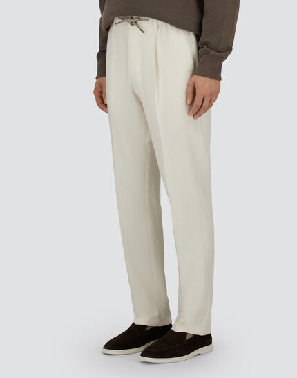 RESORT TROUSERS IN CASHMERE SILK Ivory