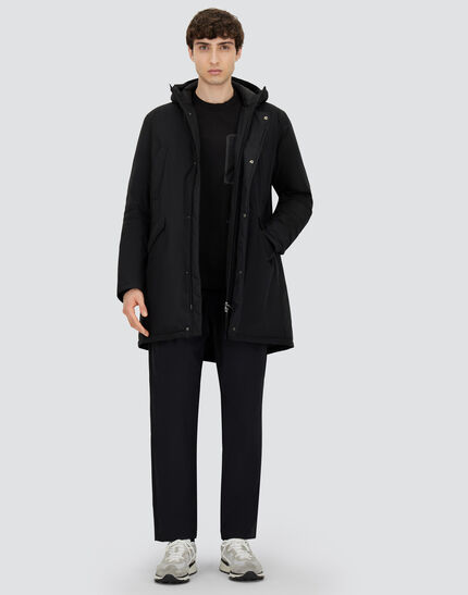 LONG PARKA IN 2-LAYER WINDSTOPPER Black