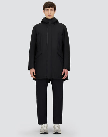 LONG PARKA IN 2-LAYER WINDSTOPPER Black