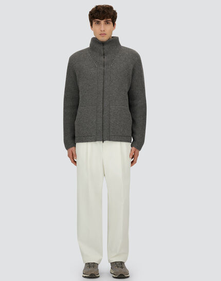 CARDIGAN IN CARDED PURE WOOL G.5 Grey 4 CARDIGAN IN CARDED PURE WOOL G.5 Grey