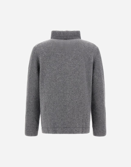 CARDIGAN IN CARDED PURE WOOL G.5 Grey 7 CARDIGAN IN CARDED PURE WOOL G.5 Grey