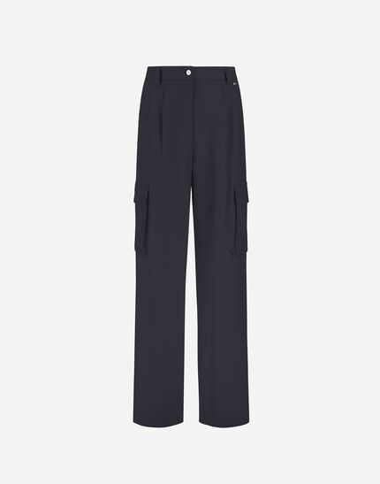 CARGO TROUSERS IN FLUID WOOL Iron