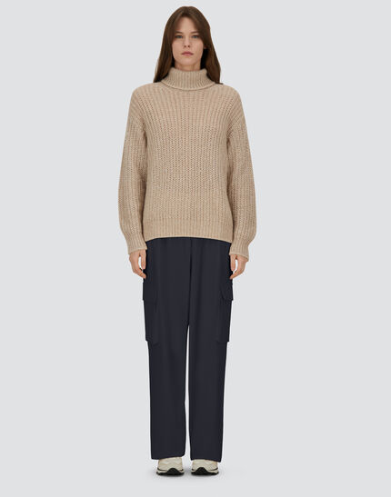 CARGO TROUSERS IN FLUID WOOL Iron