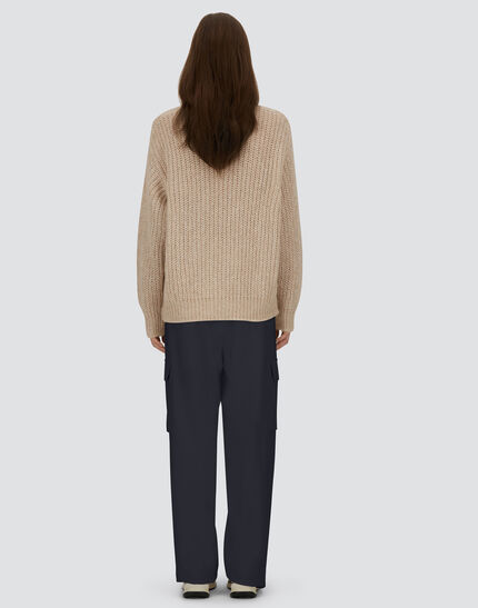 CARGO TROUSERS IN FLUID WOOL Iron