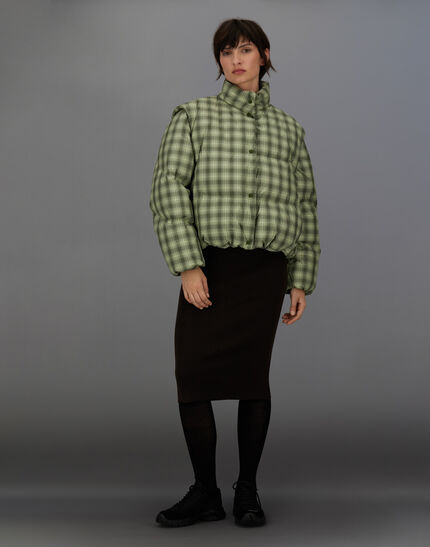 LAMINAR JACKET IN CHECK WOVEN Sage 2 LAMINAR JACKET IN CHECK WOVEN Sage