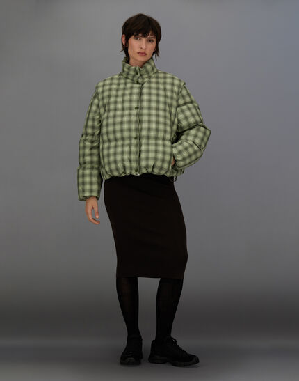 LAMINAR JACKET IN CHECK WOVEN Sage 3 LAMINAR JACKET IN CHECK WOVEN Sage