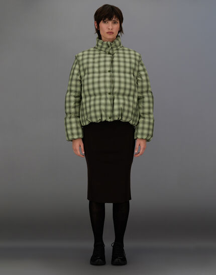 LAMINAR JACKET IN CHECK WOVEN Sage 4 LAMINAR JACKET IN CHECK WOVEN Sage